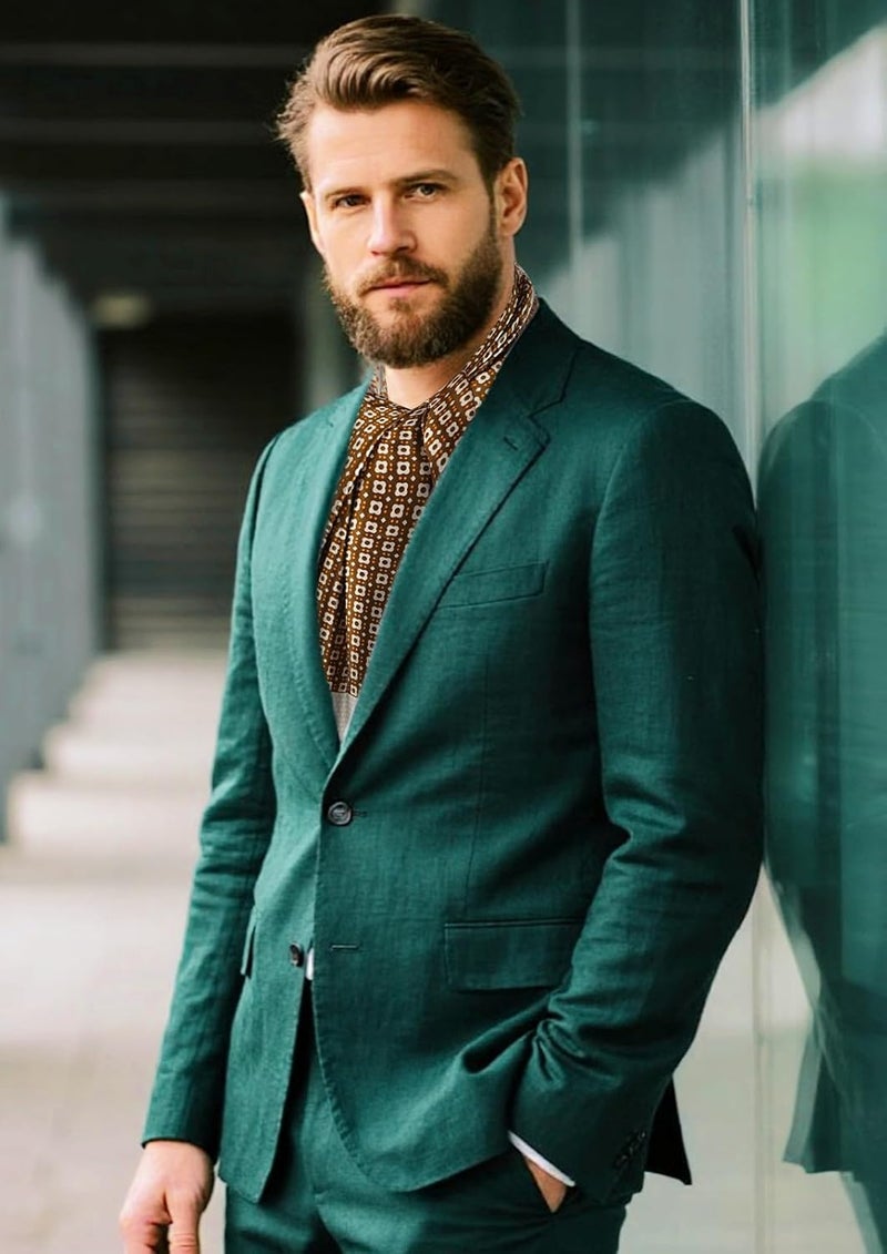 GERINLY Silk Feel Long Scarf for Men, Lightweight Business Dress Shawl Wraps Gentlemen, European Style Suit Scarves - Image 3